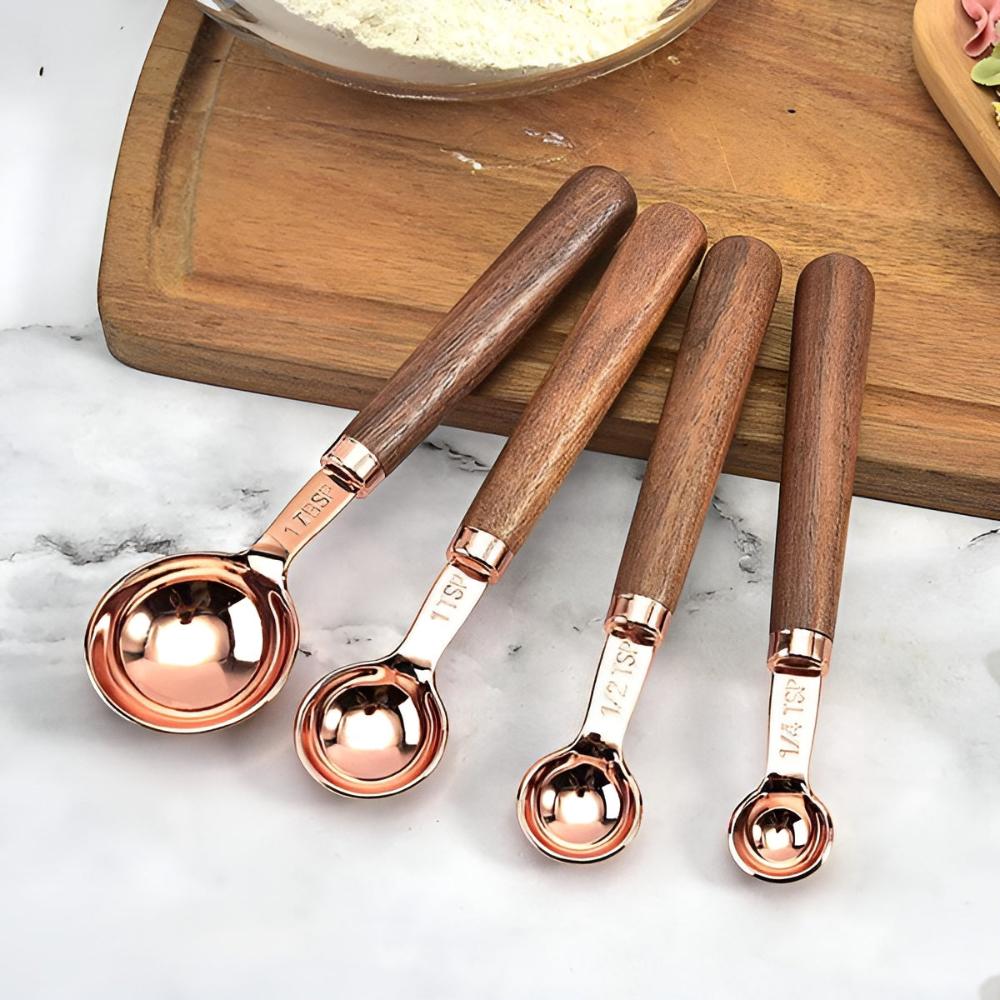 Copper Measuring Cups And Spoons Set GlowMeasure For Calm Intentional Kitchens
