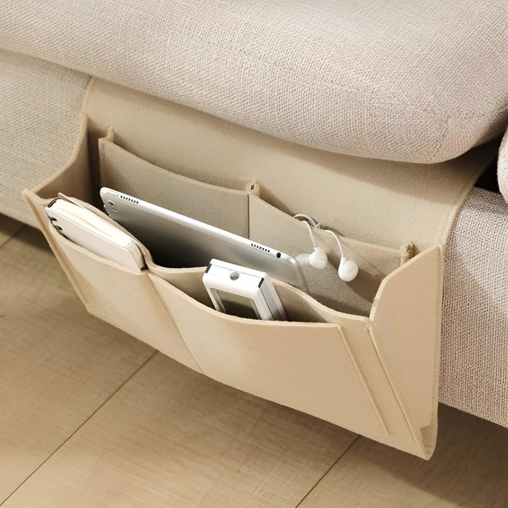 Bedside Storage Organizer – Minimal Hanging Caddy for Bed Frame product detail photo for bedroom
