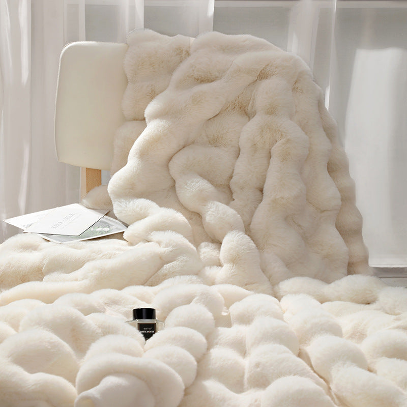 Flannel Throw Blanket – Textured Sofa and Bed Layer product detail photo for bedroom