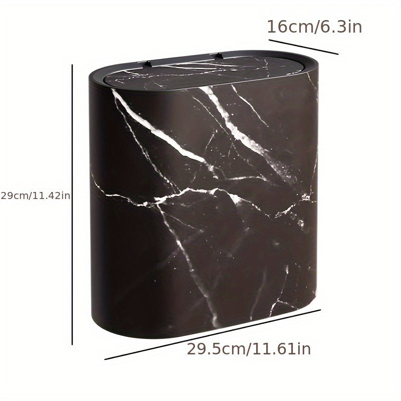 Round Lidded Trash Can - Bathroom and Desk Bin product detail photo for bathroom
