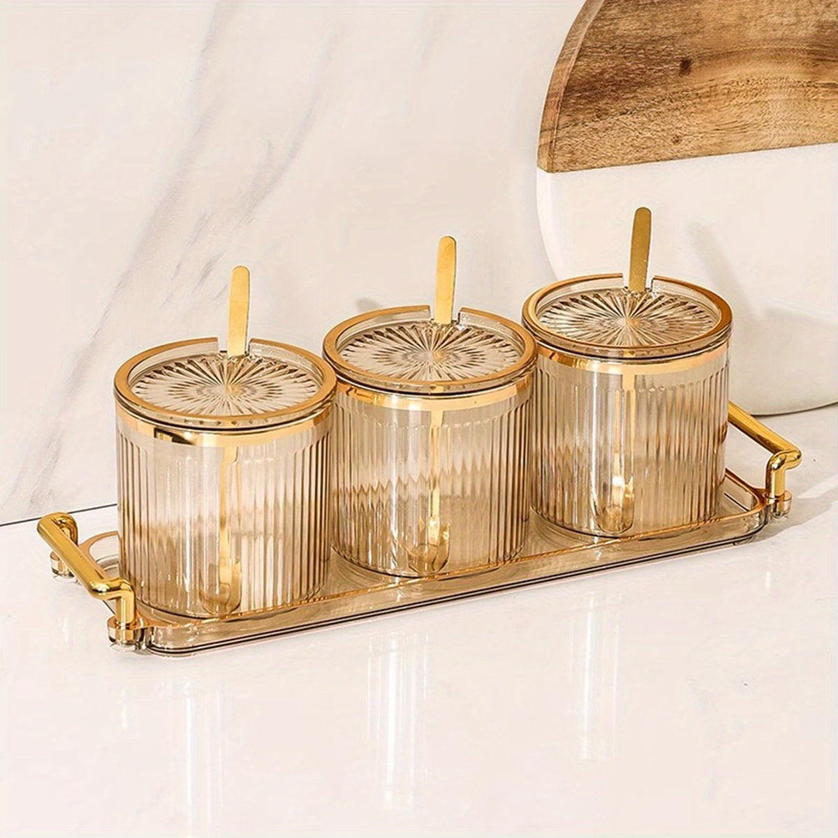 Kitchen Storage Jar Set – Multi-Compartment Condiment Containers product detail photo for kitchen