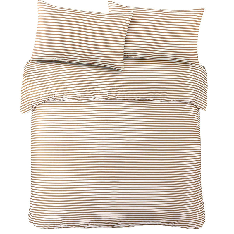 Striped Duvet Cover Set - Washed Bedroom Bedding Set product detail photo for bedroom