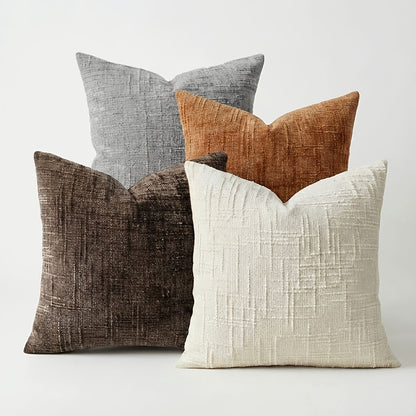 Chenille Cushion Cover Set – 4pcs Pillow Covers product detail photo for bedroom