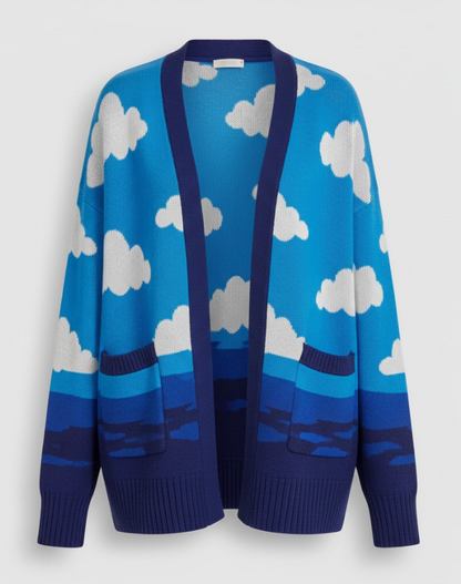 Women's Cloud Print Cardigans