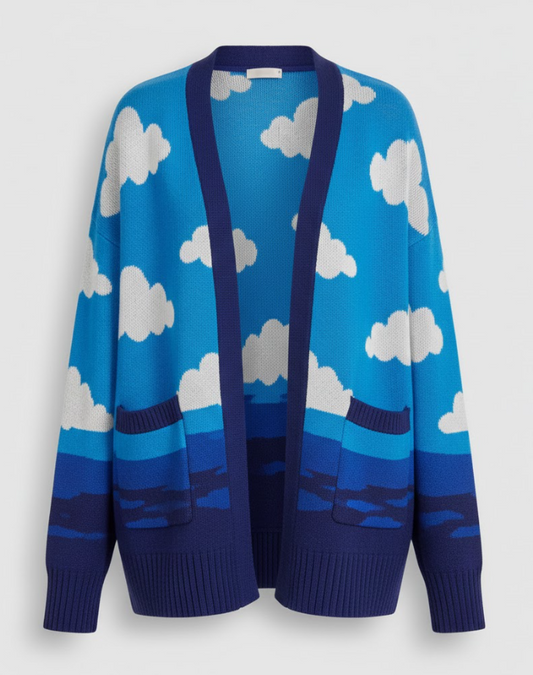 Women's Cloud Print Cardigans