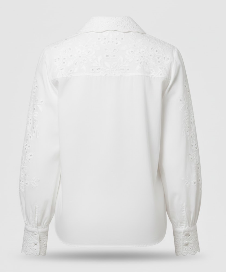 Women's Trendy Loose Shirt with Openwork Embroidery