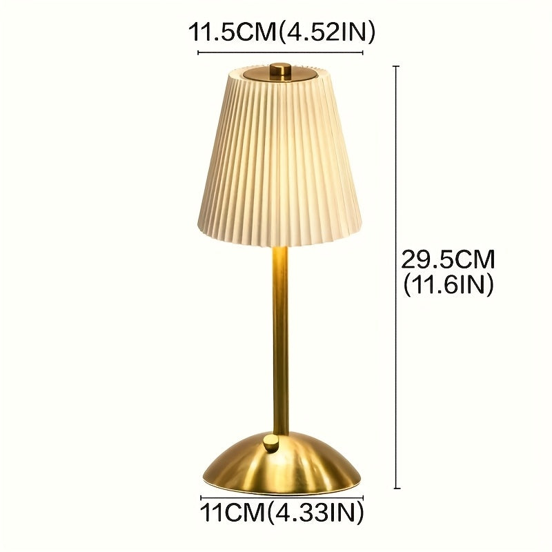 Pleated Table Lamp – Rechargeable Ambient Desk Light product detail photo for bedroom