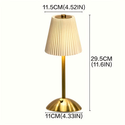 Pleated Table Lamp – Rechargeable Ambient Desk Light product detail photo for bedroom