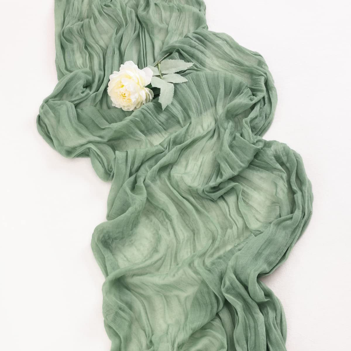 Table Runner BohemeFold Soft Chambray Voile With Twisted Boho Fringe