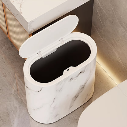 Round Lidded Trash Can - Bathroom and Desk Bin product detail photo for bathroom