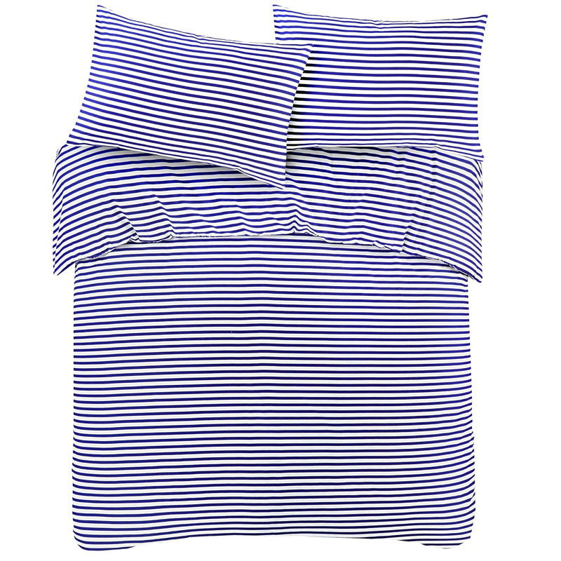 Striped Duvet Cover Set - Washed Bedroom Bedding Set product detail photo for bedroom