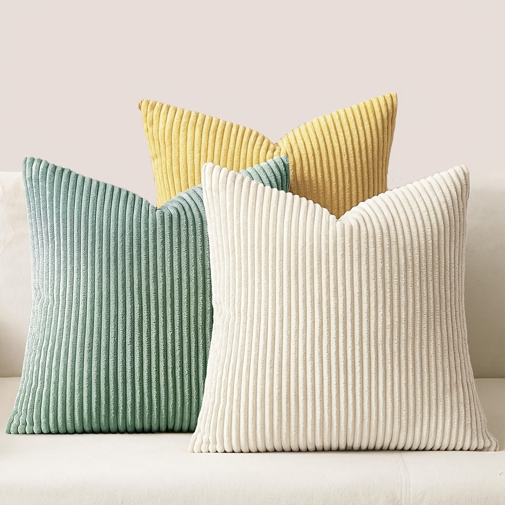 Velvet Cushion Cover Set – 3pcs Reversible Pillow Covers product detail photo for bedroom