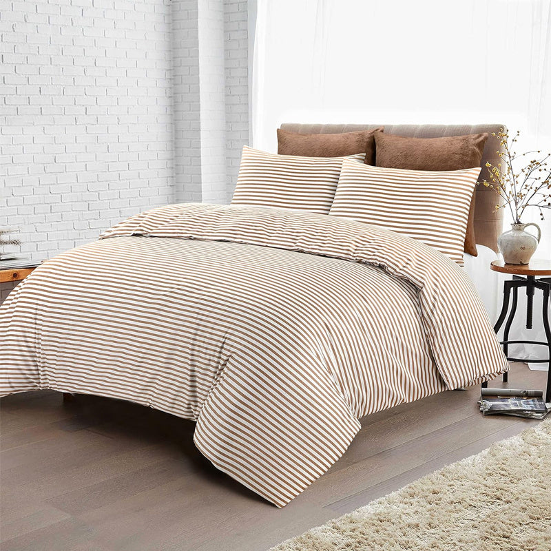 Striped Duvet Cover Set - Washed Bedroom Bedding Set product detail photo for bedroom