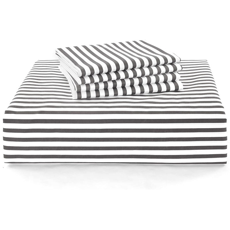 Striped Duvet Cover Set - Washed Bedroom Bedding Set product detail photo for bedroom