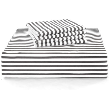 Striped Duvet Cover Set - Washed Bedroom Bedding Set product detail photo for bedroom