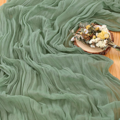 Table Runner BohemeFold Soft Chambray Voile With Twisted Boho Fringe
