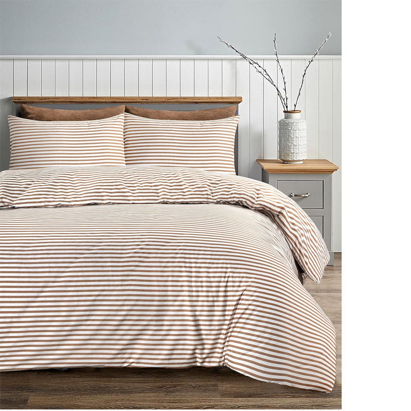 Striped Duvet Cover Set - Washed Bedroom Bedding Set specification and dimensions reference for bedroom