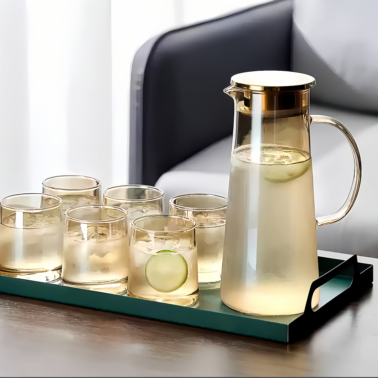 Glass Tea Set – Teapot with Matching Cups lifestyle product photo for kitchen