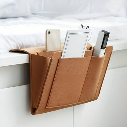 Bedside Storage Organizer – Minimal Hanging Caddy for Bed Frame product detail photo for bedroom