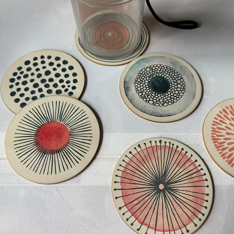 6-Piece Coaster Set - Coffee Table Drink Coasters specification and dimensions reference for kitchen