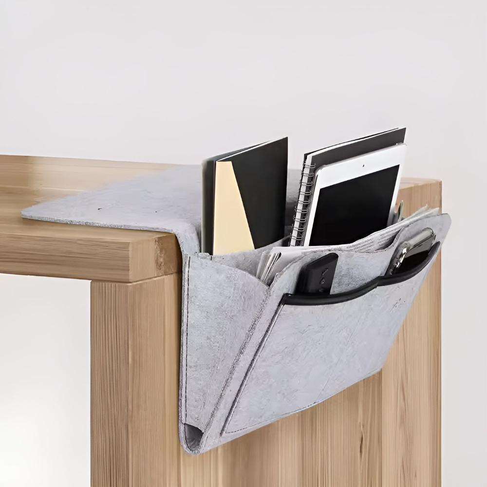 Bedside Storage Organizer – Minimal Hanging Caddy for Bed Frame product detail photo for bedroom