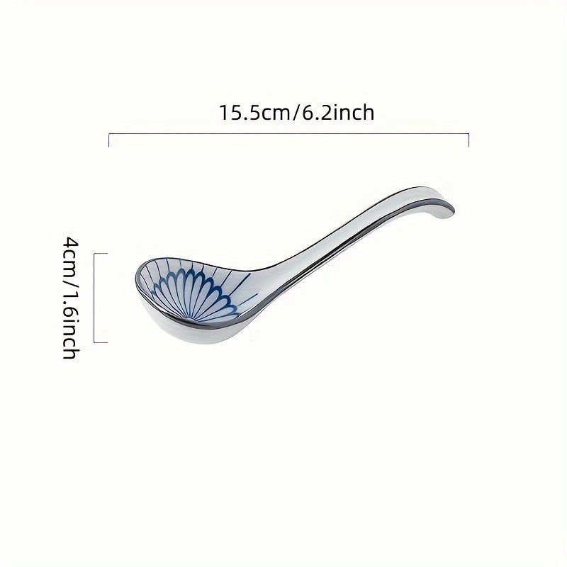 Hand-Painted Ceramic Spoon Set – Japanese Style Serving Spoons product detail photo for kitchen