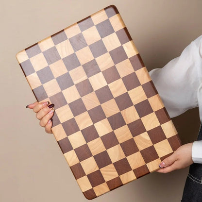 Checkered Acacia Cutting Board - Kitchen Prep and Serving Board product detail photo for kitchen