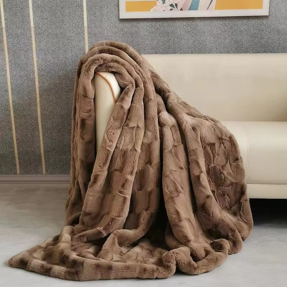 Brushed Flannel Throw Blanket – Mid-Weight Sofa & Bed Layer
