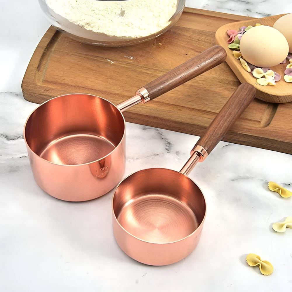 Copper Measuring Cups And Spoons Set GlowMeasure For Calm Intentional Kitchens