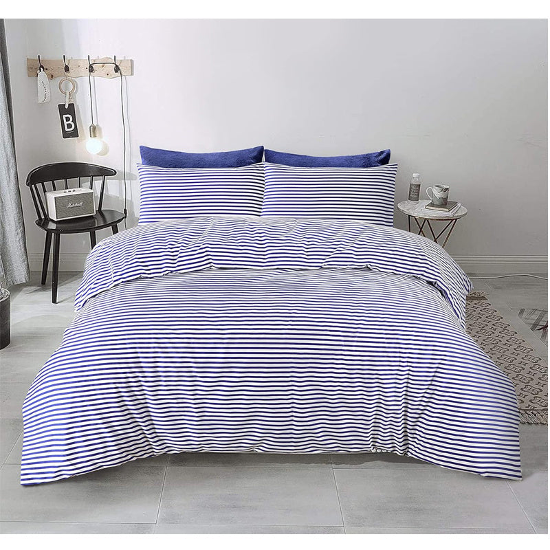 Striped Duvet Cover Set - Washed Bedroom Bedding Set product detail photo for bedroom