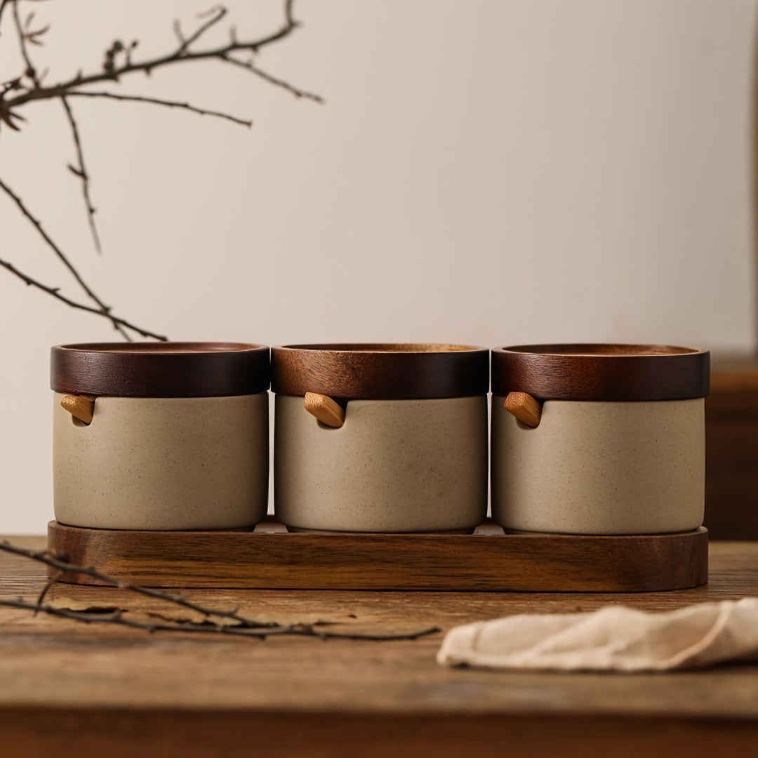 Ceramic Spice Jar with Spoon – Kitchen Seasoning Pot specification and dimensions reference for kitchen