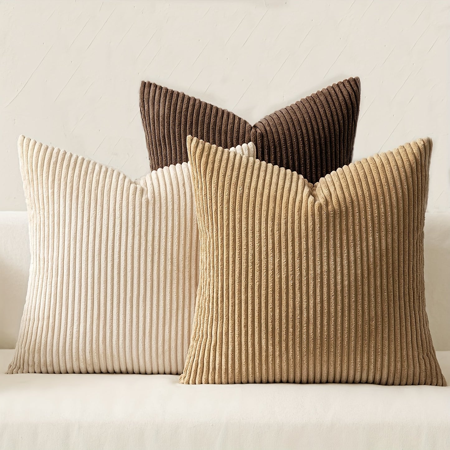 Velvet Cushion Cover Set – 3pcs Reversible Pillow Covers product detail photo for bedroom
