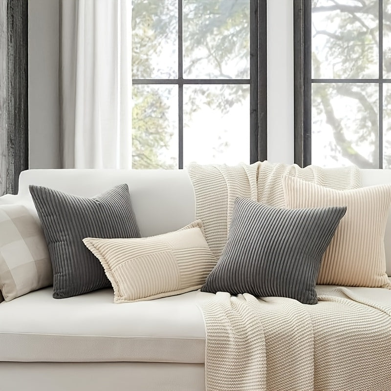 Velvet Cushion Cover Set – 3pcs Reversible Pillow Covers product detail photo for bedroom