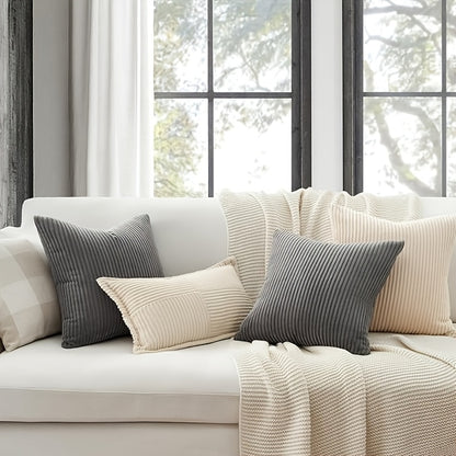 Velvet Cushion Cover Set – 3pcs Reversible Pillow Covers product detail photo for bedroom