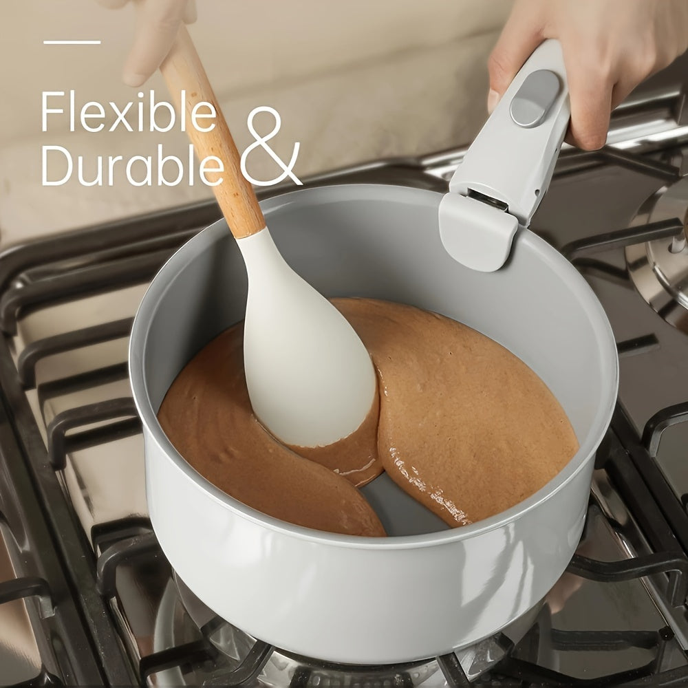 Silicone Cooking Utensil Set – Wooden Handle Kitchen Tools product detail photo for kitchen