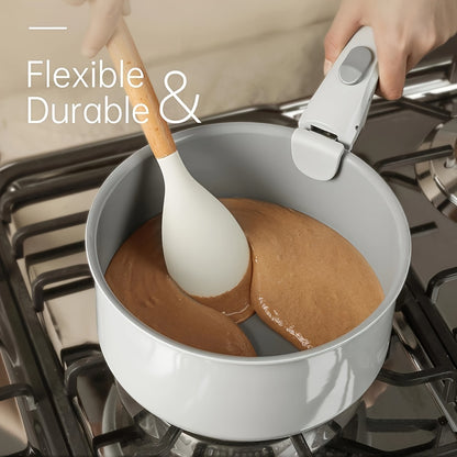 Silicone Cooking Utensil Set – Wooden Handle Kitchen Tools product detail photo for kitchen