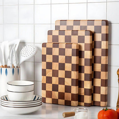 Checkered Acacia Cutting Board - Kitchen Prep and Serving Board product detail photo for kitchen
