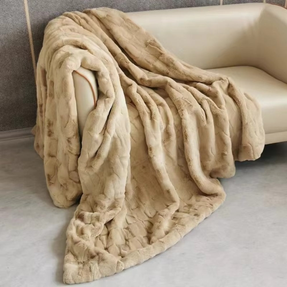 Brushed Flannel Throw Blanket – Mid-Weight Sofa & Bed Layer