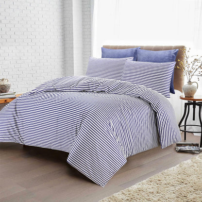 Striped Duvet Cover Set - Washed Bedroom Bedding Set product detail photo for bedroom