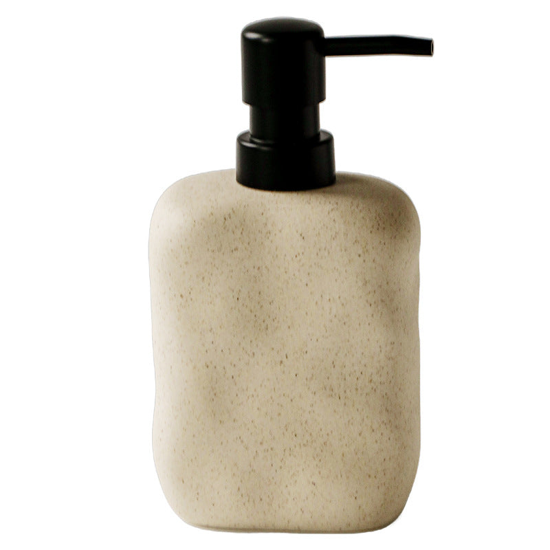 Ceramic Soap Dispenser – Sand Bathroom Pump Bottle