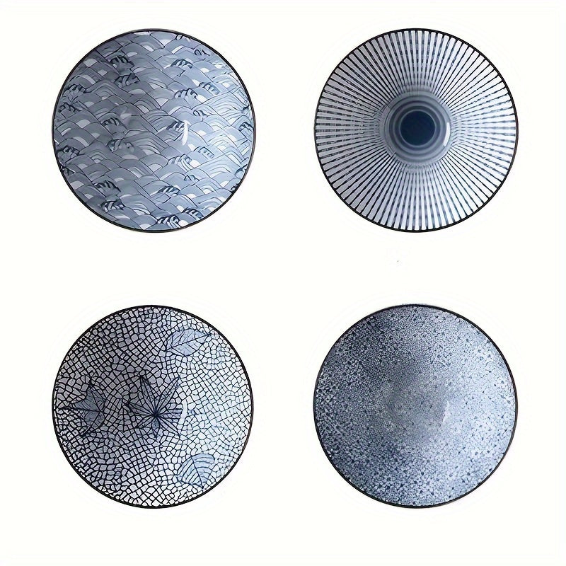 4-Piece Japanese Ceramic Bowl Set - Dining and Ramen Bowls product detail photo for kitchen
