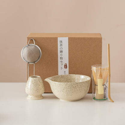 Matcha Tea Set – 5-Piece Ceramic and Bamboo Kit lifestyle product photo for kitchen
