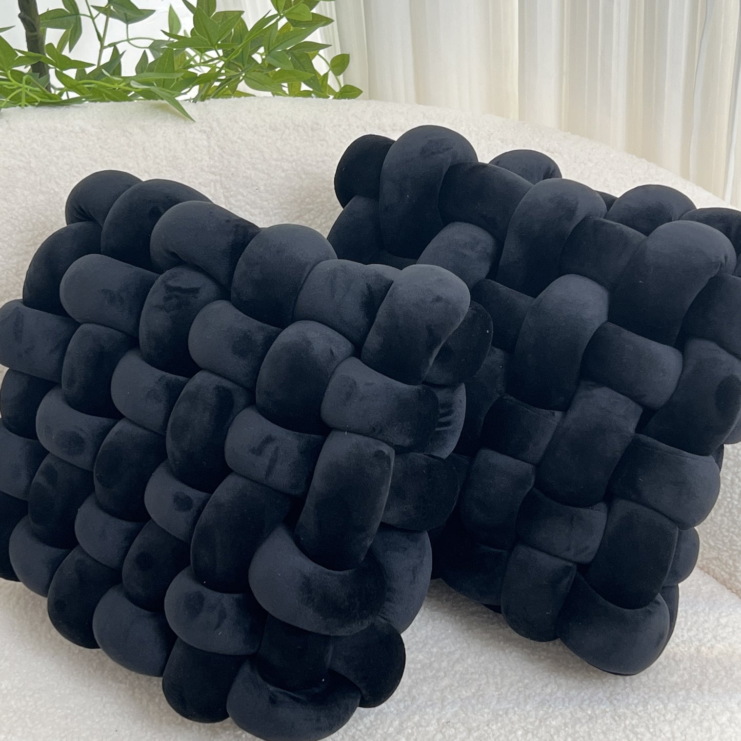 Knotted Cushion Set – Sculptural Accent (Set of 2) product detail photo for bedroom