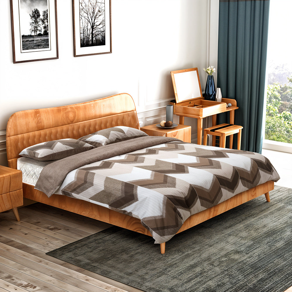 Geometric Stripe Duvet Cover Set - Washed Bedroom Bedding Set product detail photo for bedroom