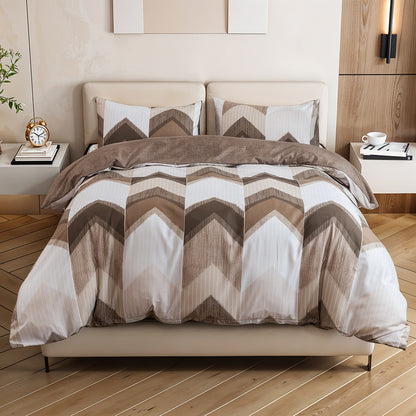 Geometric Stripe Duvet Cover Set - Washed Bedroom Bedding Set product detail photo for bedroom