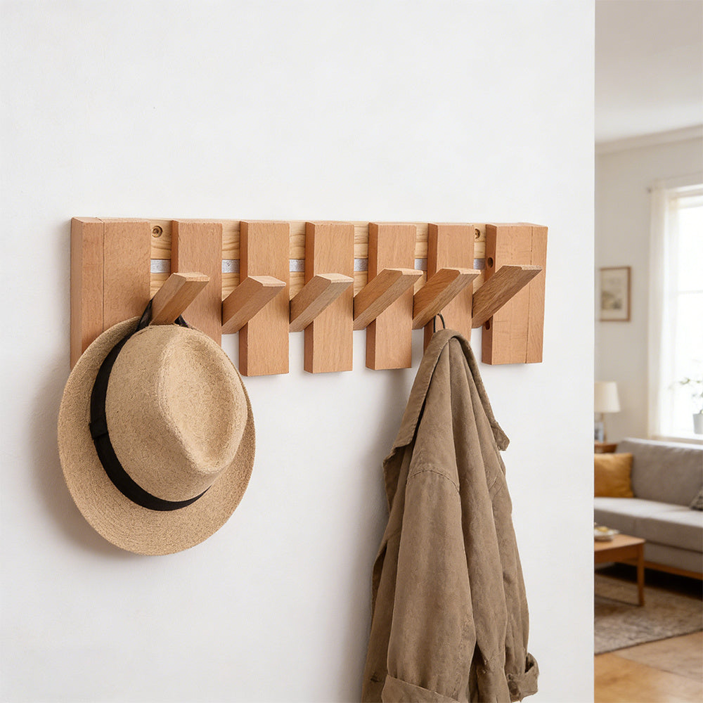 Wooden Wall Coat Rack - Entryway Wall Hooks product detail photo for entryway