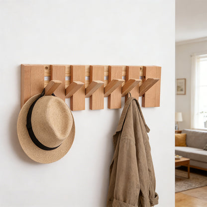 Wooden Wall Coat Rack - Entryway Wall Hooks product detail photo for entryway