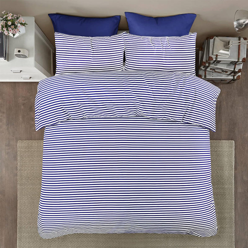 Striped Duvet Cover Set - Washed Bedroom Bedding Set product detail photo for bedroom