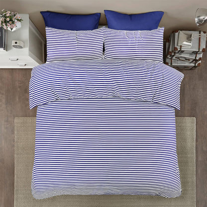 Striped Duvet Cover Set - Washed Bedroom Bedding Set product detail photo for bedroom