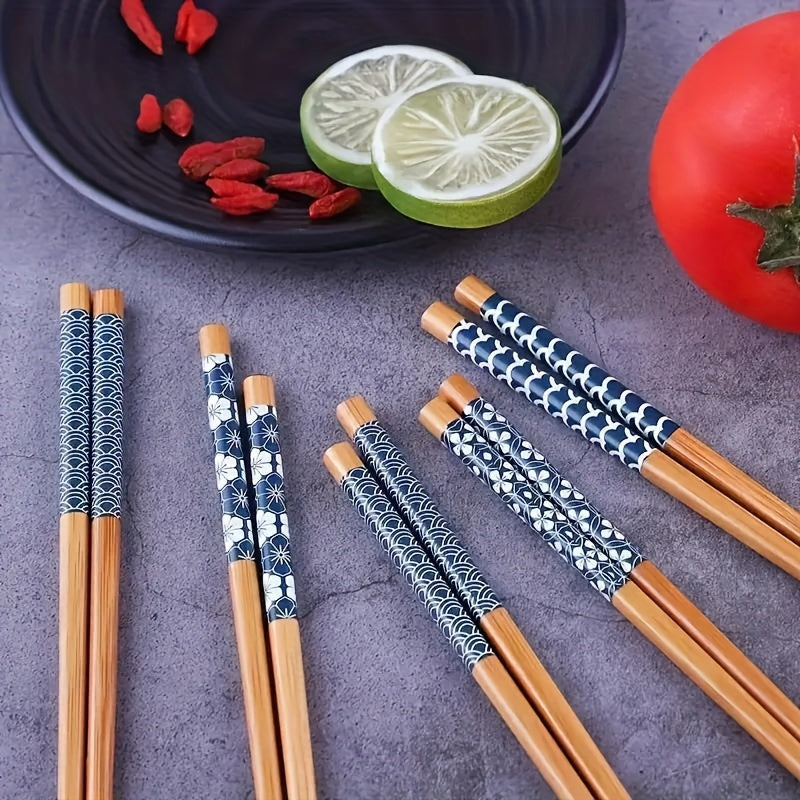 Bamboo Chopstick Set – Natural Dining Essentials (Set of 5 Pairs) product detail photo for kitchen